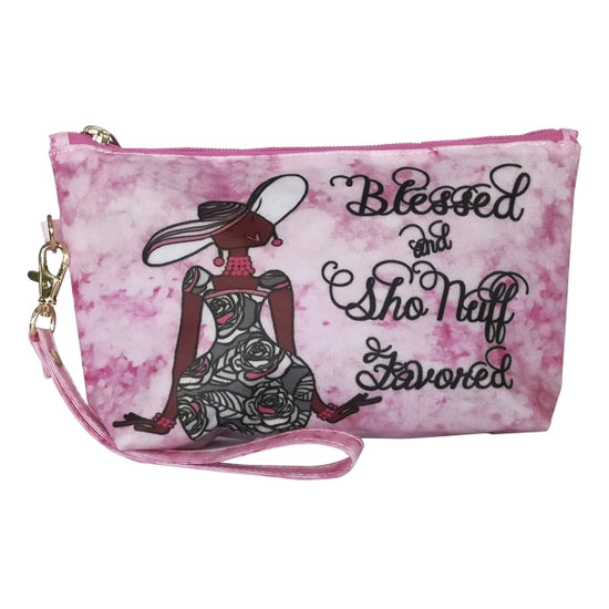 Statement Makeup Pouch | Blessed & Sno Nuff Favored