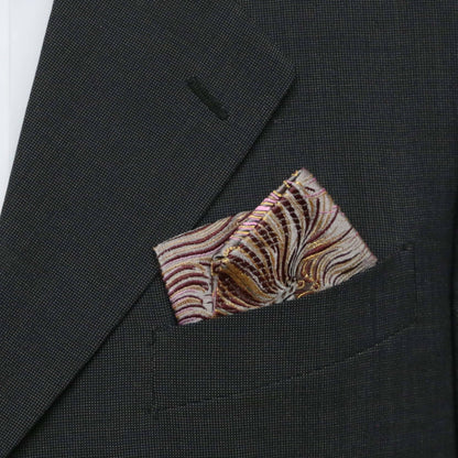 Brocade Pocket Square | Peacock Pattern