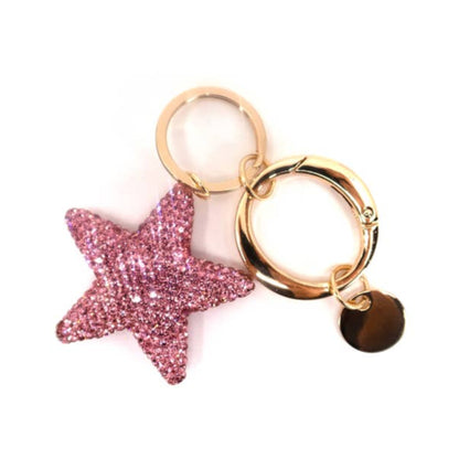 Rhinestone Star Key Ring Bag Charm