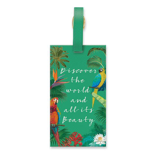 Vegan Leather Luggage Tag | Tropical Globetrotter