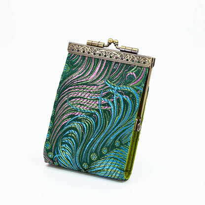 Vintage Style RFID Card Holder | Peacock Pattern