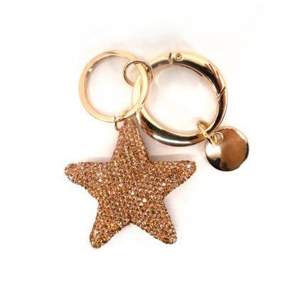 Rhinestone Star Key Ring Bag Charm