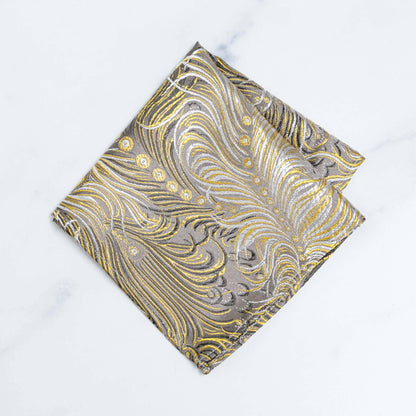 Brocade Pocket Square | Peacock Pattern