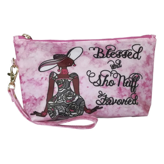 Statement Makeup Pouch | Blessed & Sno Nuff Favored