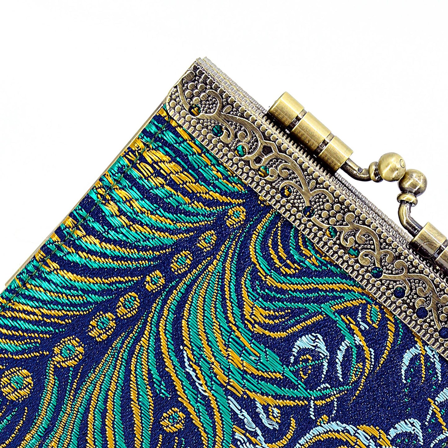 Vintage Style RFID Card Holder | Peacock Pattern