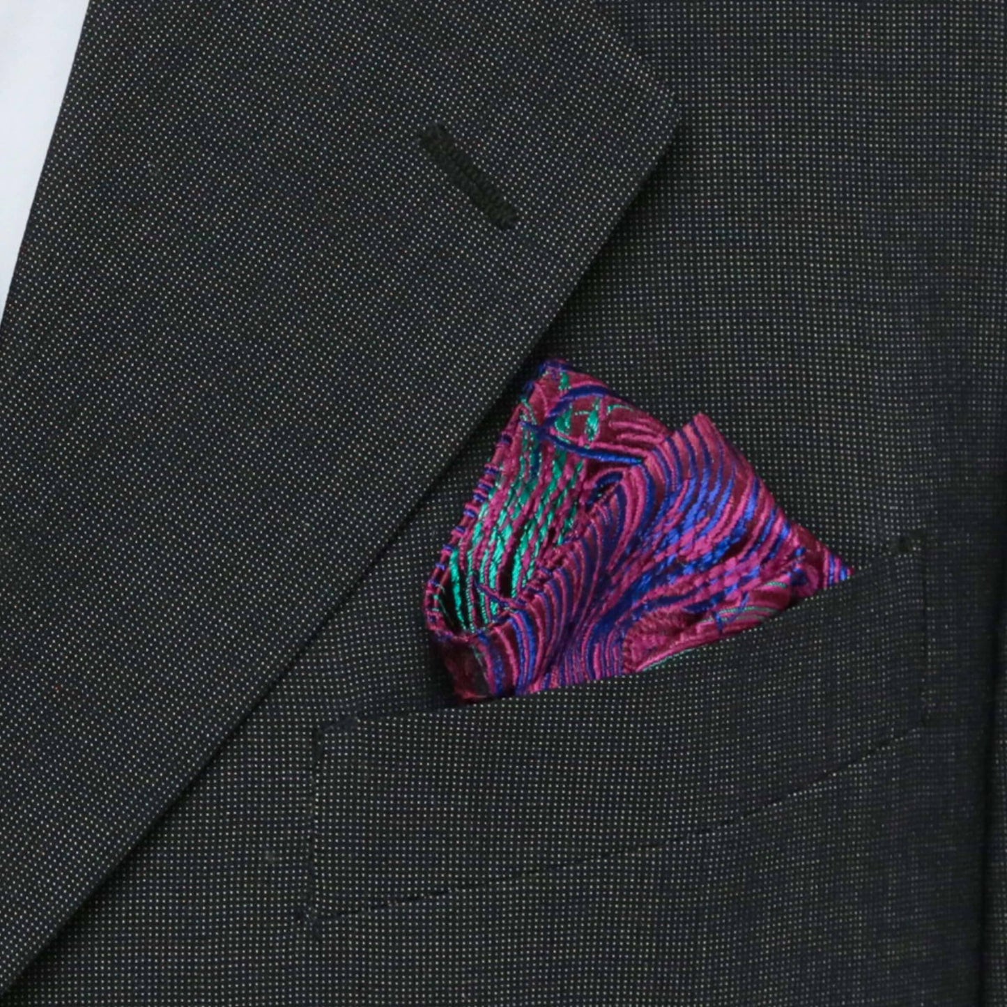 Brocade Pocket Square | Peacock Pattern