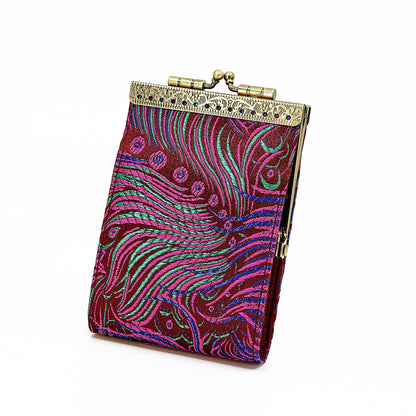 Vintage Style RFID Card Holder | Peacock Pattern