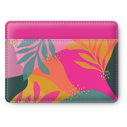 Leaves Graphic Vegan Leather Card Wallet