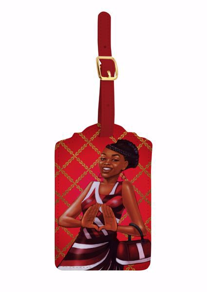Vegan Leather Statement Luggage Tag Set | Lady in Red