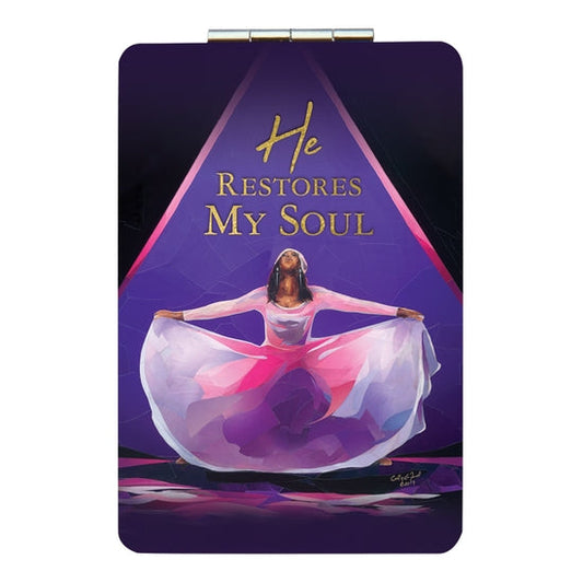 Statement Compact Mirror | He Restores My Soul