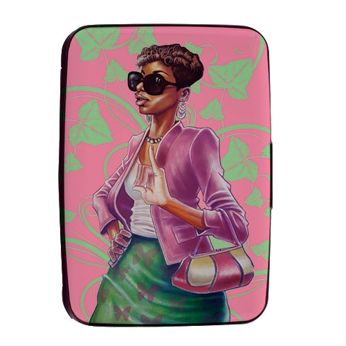RFID Blocking Statement Card Holder | Pink and Green
