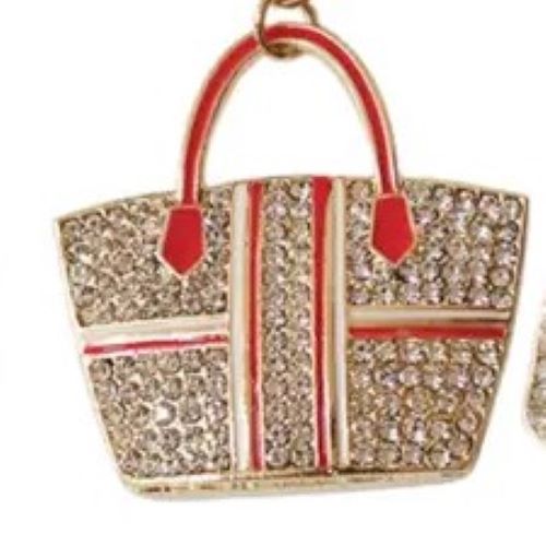 Rhinestone Tote Key Ring Bag Charm