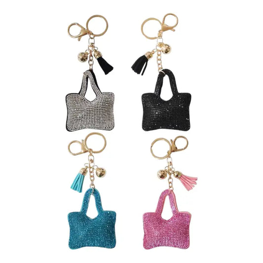Rhinestone Purse Key Ring Bag Charm