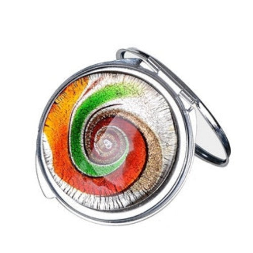 Glass Art Compact Mirror | Color Swirl