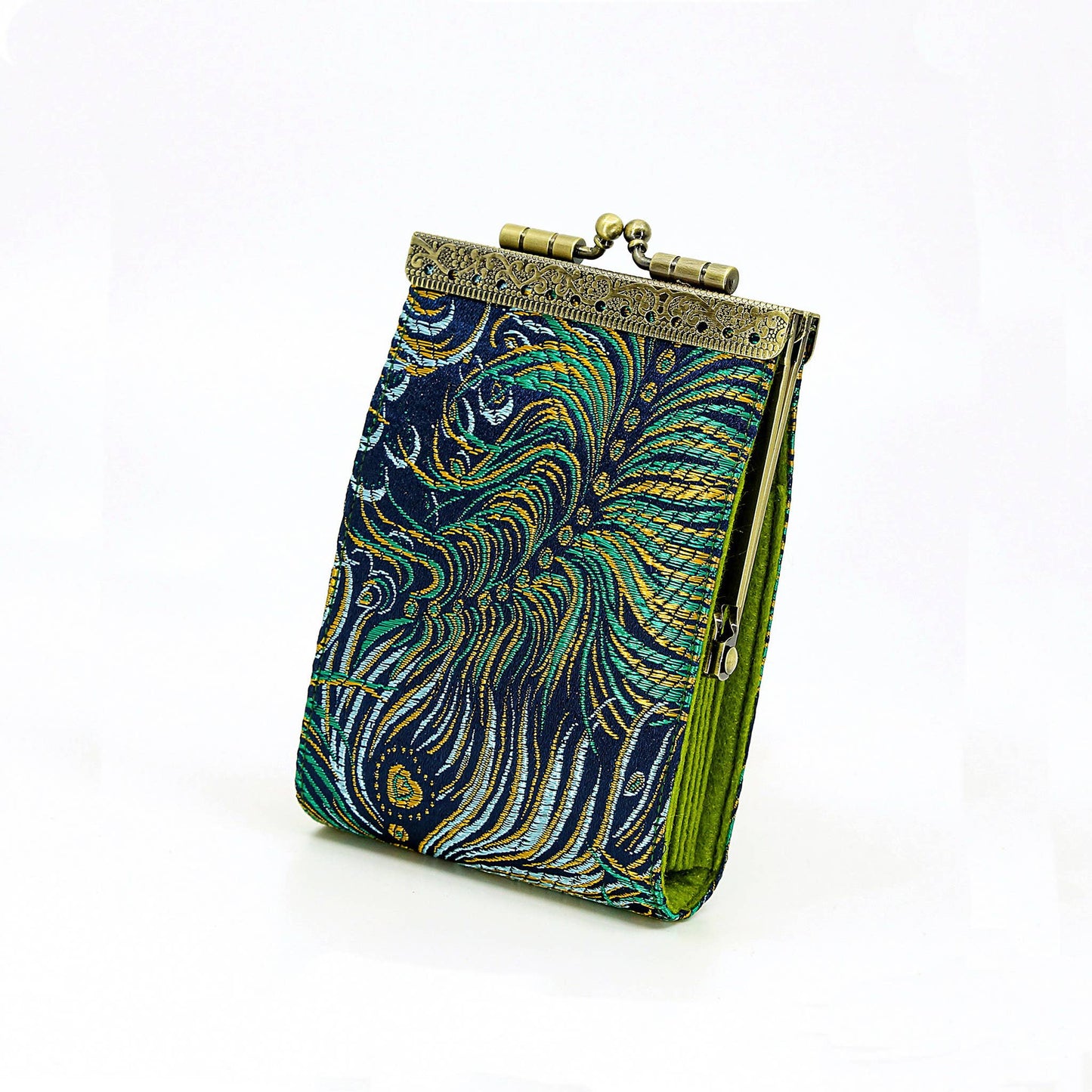 Vintage Style RFID Card Holder | Peacock Pattern