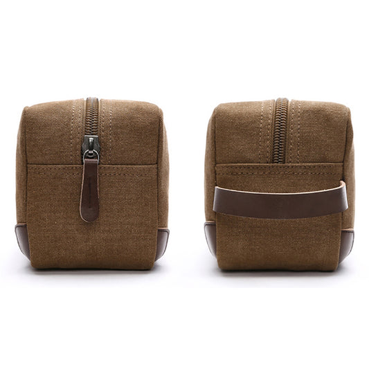 Canvas & Leather Toiletry Bag