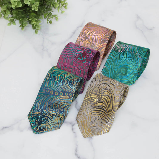 Brocade Necktie | Peacock Pattern