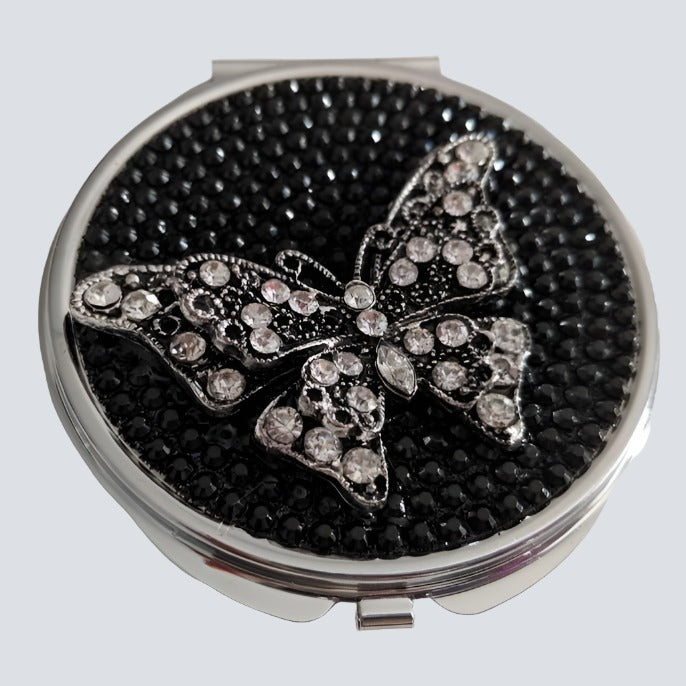 handmade compact makeup mirror | Muted Butterfly