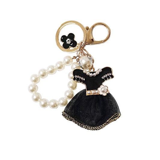 Little Black Dress Key Ring Bag Charm