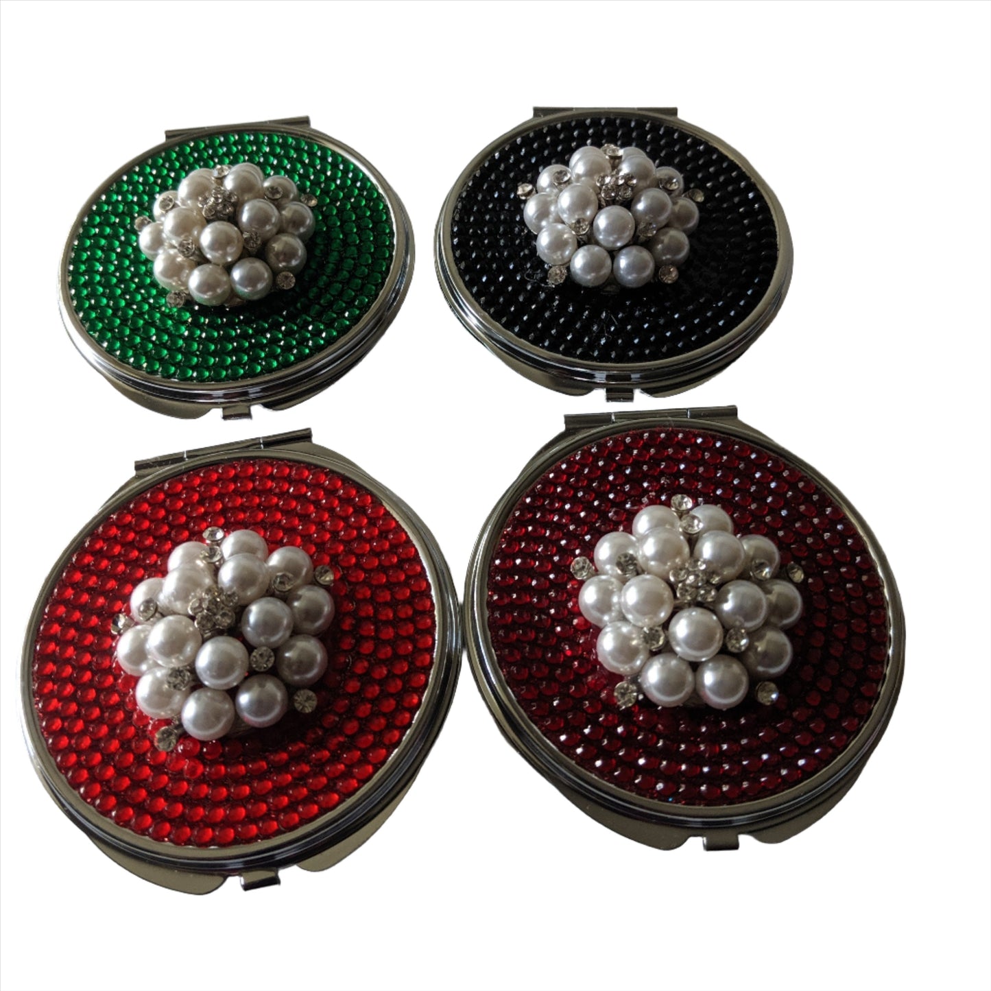 handmade compact makeup  mirror | Pearl Bouquet