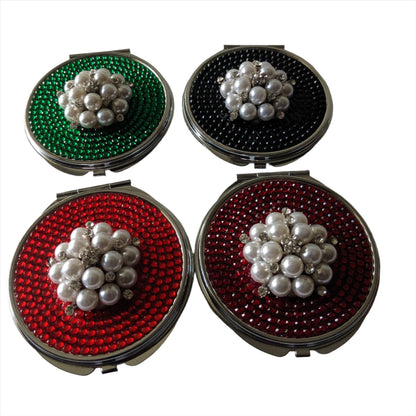 handmade compact makeup  mirror | Pearl Bouquet