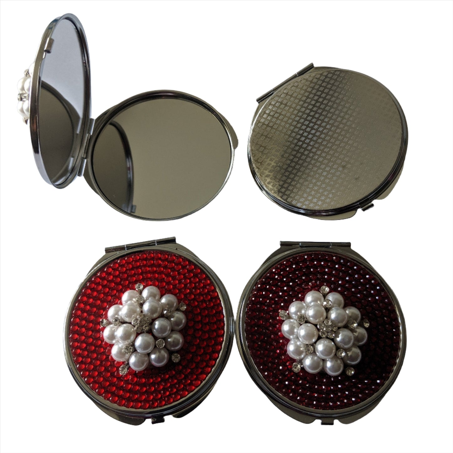 handmade compact makeup  mirror | Pearl Bouquet