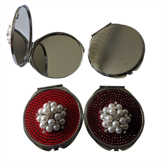 handmade compact makeup  mirror | Pearl Bouquet