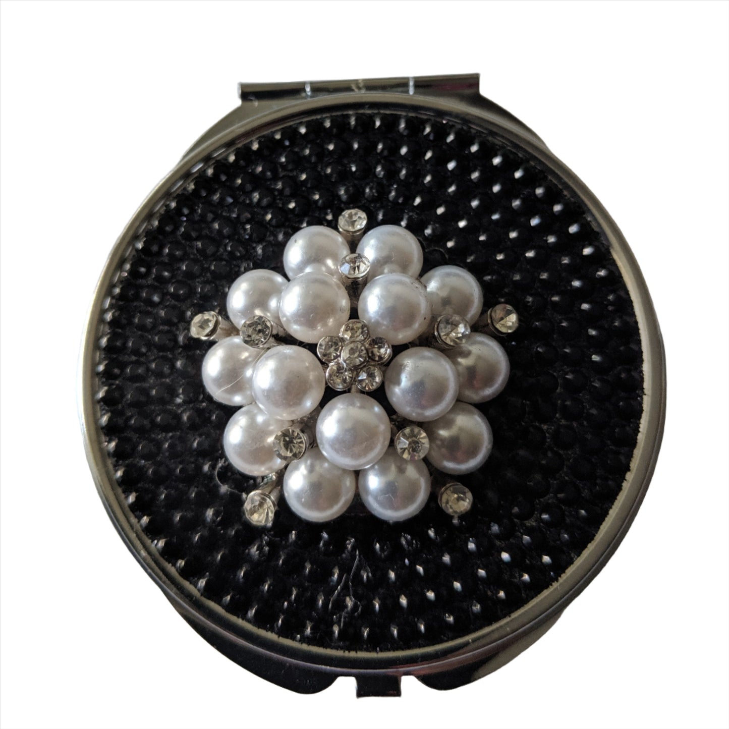 handmade compact makeup  mirror | Pearl Bouquet