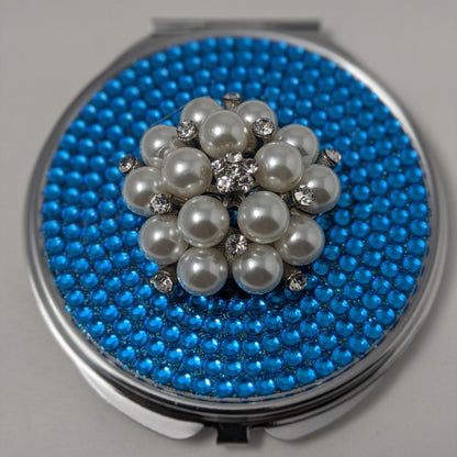 handmade compact makeup  mirror | Pearl Bouquet