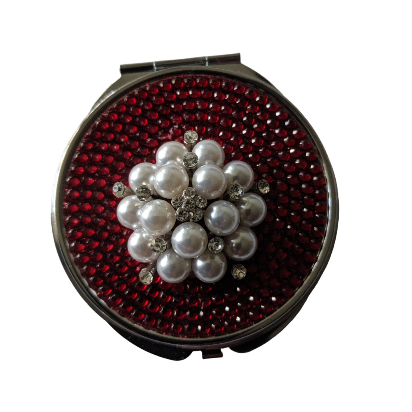 handmade compact makeup  mirror | Pearl Bouquet