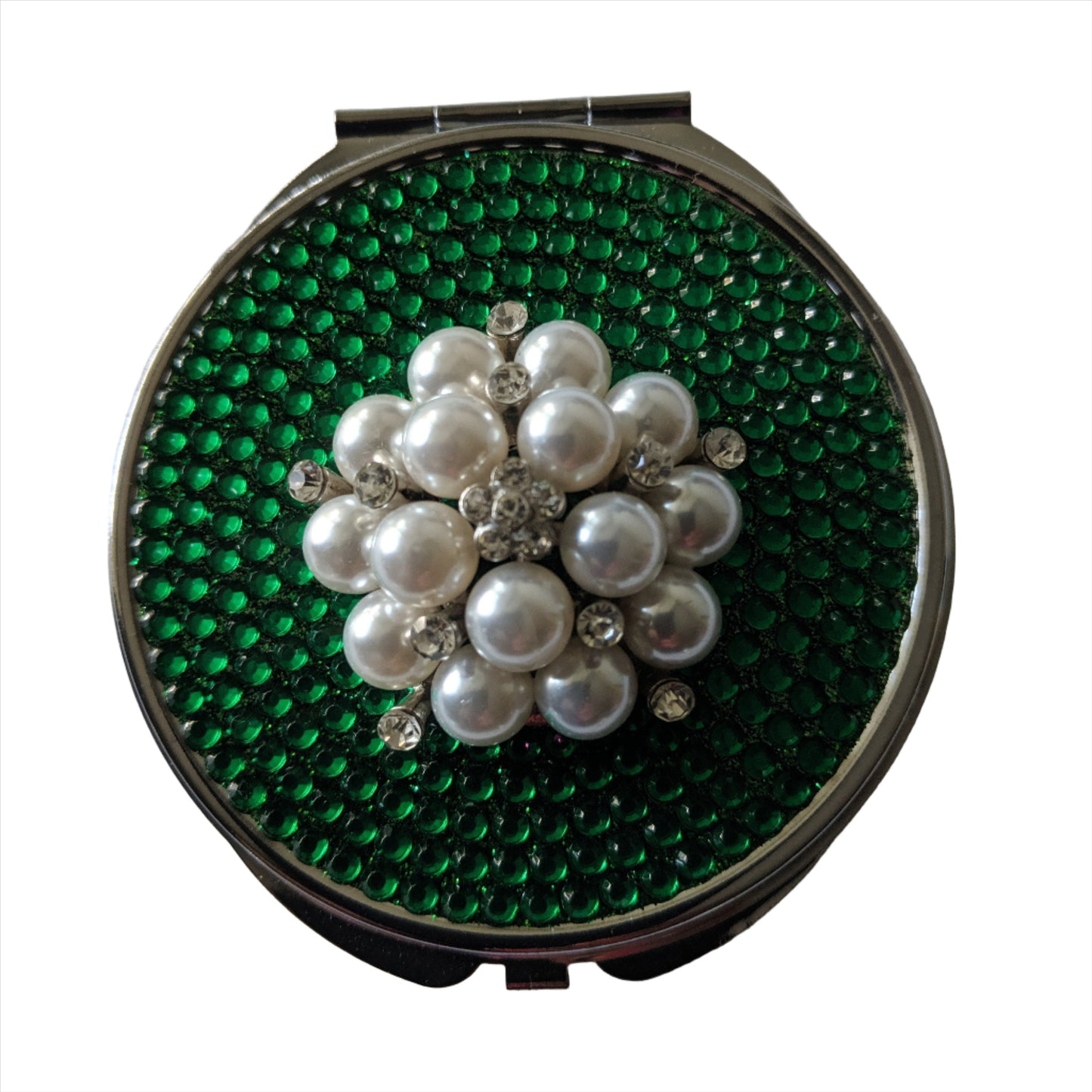 handmade compact makeup  mirror | Pearl Bouquet
