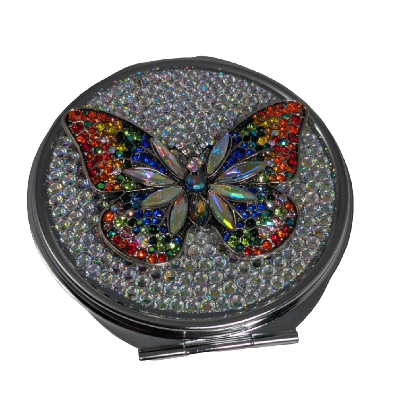 handmade compact makeup mirror | Rainbow Butterfly
