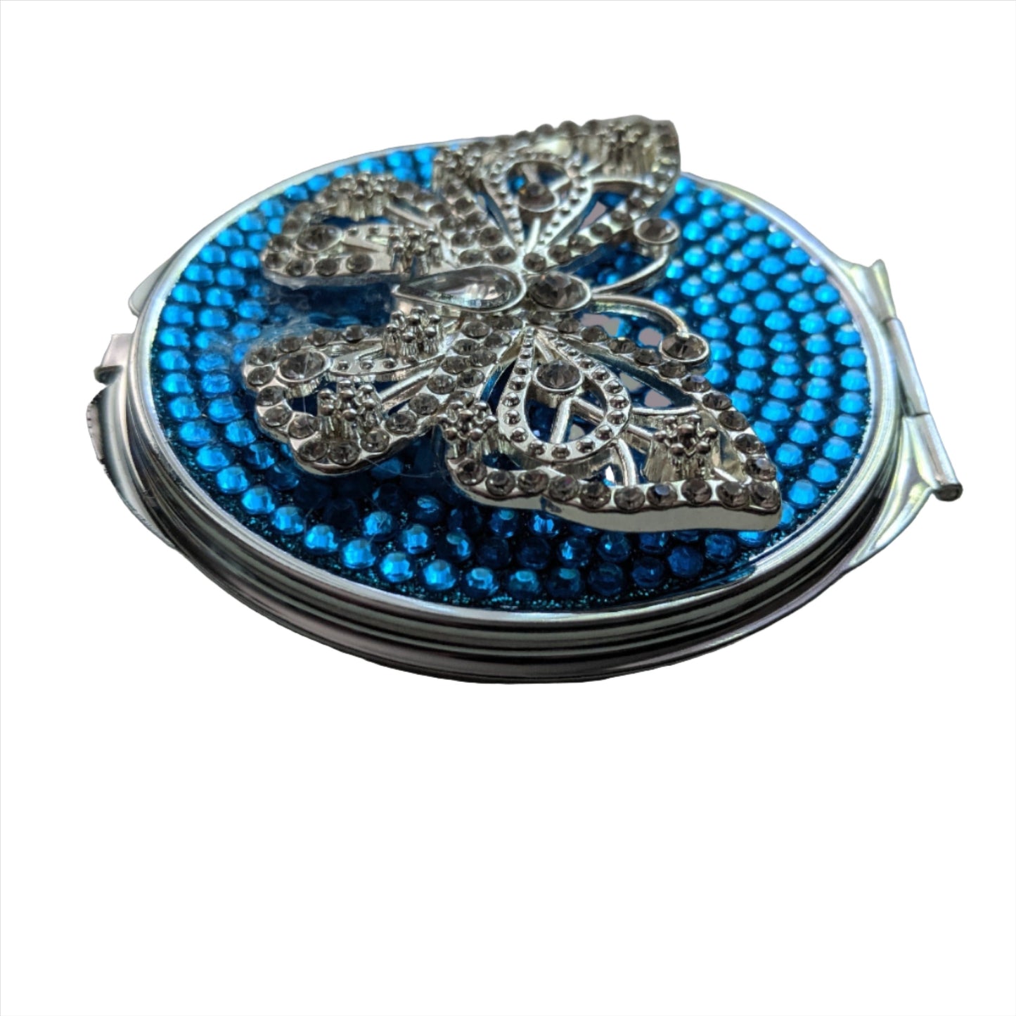 handmade compact makeup mirror | Rhinestone Butterfly